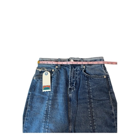 AG by Daily Blue Lynn Exposed Stitching Dark Wash Skirt Champlain Wash NEW - Picture 5 of 16